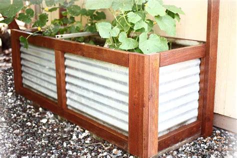 diy corrugated metal planter box